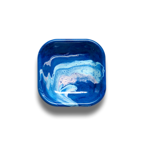Эмалированная тарелка квадратная Bornn New Marble Square Plate 11x11x3cm Cobalt #MASQ1107