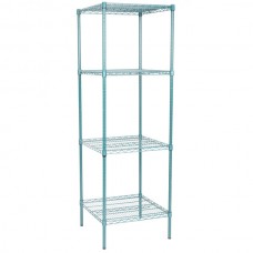 Стеллаж влагостойкий с эпоксидным, зеленым покрытием NSF® 4 полки Regency™ USA - 61х61х188см\ 24x24х74дюймов #RGNC2424EGKIT
