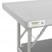 Стол складной из нержавеющей стали 18-го калибра, с полкой Folding Work Table от Regency™ USA - 61х122 см/ 24"x48" #RgncFWT2448US