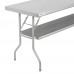 Стол складной из нержавеющей стали 18-го калибра, с полкой Folding Work Table от Regency™ USA - 61х183 см/ 24"x72" #RgncFWT2472US