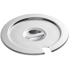 Крышка плоская с выемкой, из нержавеющей стали Notched Inset Cover от Choice® USA для диспенсеров 6,6л./7 Qt. - 241 мм. #ChcINLFN7