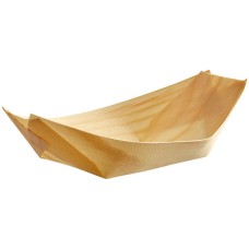 Тарелка-лодочка одноразовая, деревянная Tablecraft® USA Disposable Wood Boat 137мм x 86мм \вместимость 85грамм - 3 oz.\ - 50шт/уп #BAMDB5