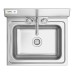 Рукомойник кухонный настенный, стальной, с встроенным смесителем Regency® Wall Mounted Hand Sink with Gooseneck Faucet 432x381мм\ 17" x 15" #600HS17