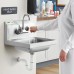 Рукомойник кухонный настенный, стальной, с встроенным смесителем Regency® Wall Mounted Hand Sink with Gooseneck Faucet 432x381мм\ 17" x 15" #600HS17