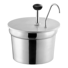 Дозатор-насос для соусов - 18 мл., стальной, с диспенсером 10 лит./ 11 Qt. Pump Dispenser от ServSense™ USA #SSCDP11IP