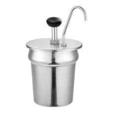 Дозатор-насос для соусов - 15 мл., стальной, с диспенсером 3,8 л./ 4 Qt. Pump Dispenser от ServSense™ USA #SSCDP4IP