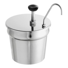 Дозатор-насос для соусов - 18 мл., стальной, с диспенсером 6,6 л./ 7 Qt. Pump Dispenser от ServSense™ USA #SSCDP7IP