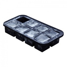 American Metalcraft® USA 8-Compartment 2" Cube Black Silicone Ice / Dessert Mold #SMSC8