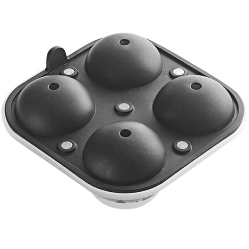 Форма для льда и выпечки силиконовая American Metalcraft® USA Sphere Black Silicone Ice / Dessert Mold - 4 шара х 63,5мм #SMSR4