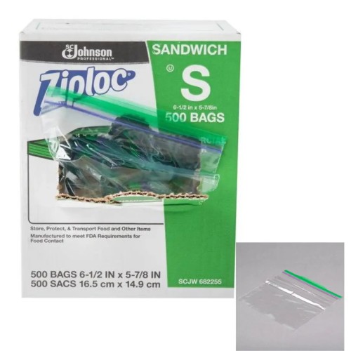 Пакеты пищевые Зиплок для сэндвичей - Ziploc® Sandwich Bag 16,5х14,9см - 500шт\бокс #682255