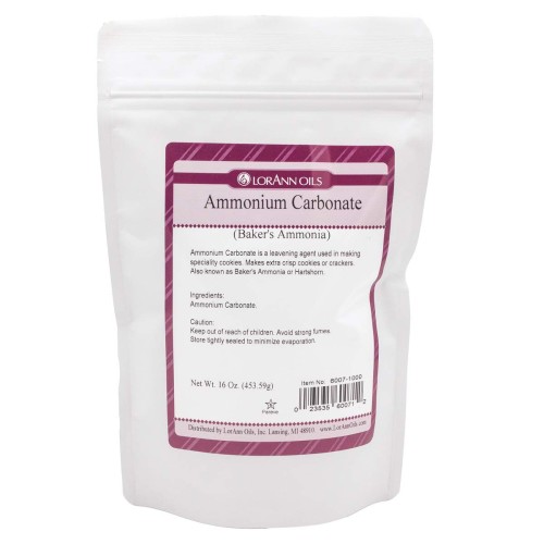 Аммиак пекаря (карбонат аммония) Baker's Ammonia (Ammonium Carbonate) от LorAnn® USA - 453,59гр/16oz. #6007-1000