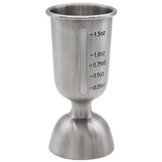 Arcoroc® by Chris Adams™ Mix Collection 2 oz. Ellis Adams Silver Matte Steel Bell Jigger with Silicone Gauge by Arc Cardinal™  #CAP14