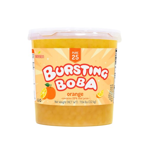 Желатиновые Взрывные Бобы С Соком Апельсина для Бабл Ти Orange Bursting Boba® Pure25 от Bоssеn® - 3,2кг #BBP013
