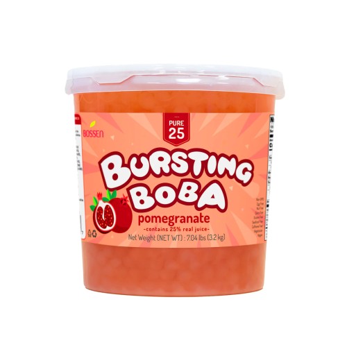 Желатиновые Взрывные Бобы С Соком Граната для Бабл-ти Pomegranate Bursting Boba® Pure25 от Bоssеn® - 3,2кг #BBP007