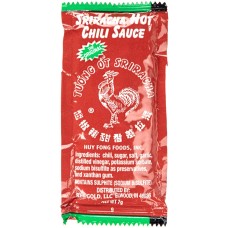 Порционные пакетики соуса Сирача/Шрирача Sriracha Hot Chili Sauce 2,500 SHU от Huy Fong® USA - 7гр./500 шт./бокс Best By #HUYHW7GC500