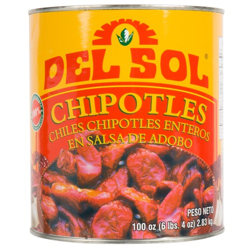Чипотле целый в соусе Адобо Whole Chipotle in Adobo от Del Sol® - банка #10\ 2,83кг #DS00125