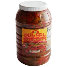Сладкие перцы нарезанные слайсами, в брайне Cut Sweet Peppers от Del Sol® - 3,78л./1 гал. #DS00456