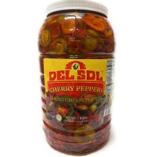 Вишнёвый перец чили маринованный и нарезанный ломтиками Sliced Cherry Peppers от Del Sol® - 3,78л./1 гал. #DS00473