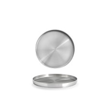 Тарелки из нержавеющей стали, матовые Front of the House® Soho™ Brushed Stainless Steel Round Plate, 19cm\7,5" - 12шт./упак. #DSP038BSS23