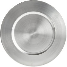 Тарелка из нержавеющей стали сервировочная, с широкими бортами World® Tableware Brushed Finish Stainless Steel Charger Plate - 33см\ 13" #CPB-13