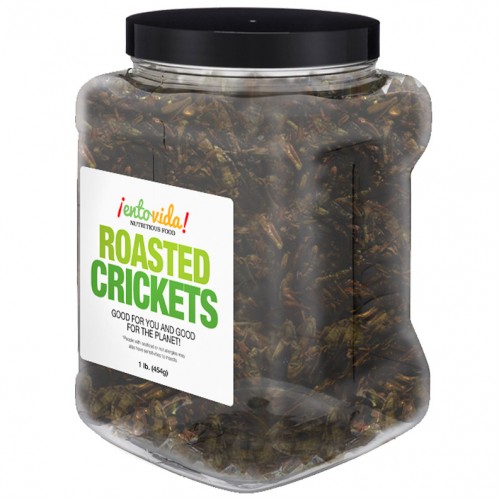Сверчки жареные без приправ Edible Roasted Crickets от EntoVida® USA - 454гр\банка #EF-003-0005