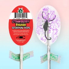 Скорпион Попс - лолипопы Клубника-Банан со съедобными Скорпионами Sorpion Lollipops Strawberry Banana от Lil Bugz® USA - 36шт\уп. #850004399231