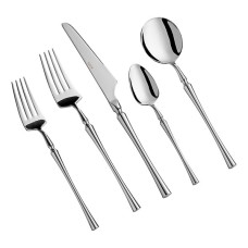 Acopa® Hepburn™ 18/10 Stainless Steel Forged Extra Heavy Weight Flatware Set with Service for 12 - 60/Case #2677008KIT