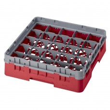 Cambro® Camrack™ Customizable Glass Rack w/ 25 Compartments & 1 Gray Extenders, 3 5/8", Red #25S318153