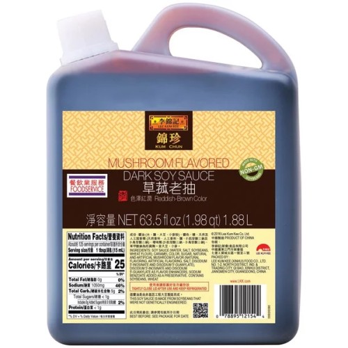 Грибной, темный соевый соус Mushroom Flavored Dark Soy Sauce от Lee Kum Kee USA - 1.88лит. #LKK0255