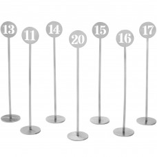 Номера заказов\столов набор от 11 до 20 American Metalcraft® Silver Stamped Out Number Table Stand Set #NSC20