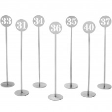 Номера заказов\столов набор от 31 до 40 American Metalcraft® Silver Stamped Out Number Table Stand Set #NSC40