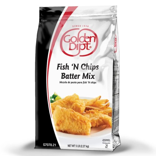 Смесь для кляра в Английском стиле Фиш-Н-Чипс Fish 'N Chips English Style Batter Mix от Golden Dipt® USA - 2,27кг. #G7078.21
