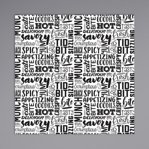 Бумага вощеная - для горячей еды Choice® USA Hot \ Savory Print Deli Sandwich Wrap Paper -30.5х30.5см \ 5тыс.шт\кейс #150407
