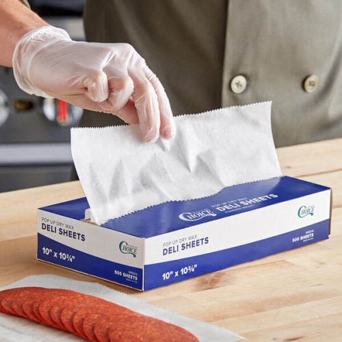 Бумага вощеная Pop Up Deli Wax Sheets от Choice USA 25,4 х 27,31см (10" x 10 3/4") - 500шт.\уп. #999DS10