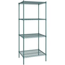 Стеллаж влагостойкий с эпоксидным, зеленым покрытием NSF® 4 полки Regency™ USA - 61х76х188см\ 24x30х74дюймов #RGNC2430EGKIT