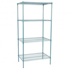 Стеллаж влагостойкий с эпоксидным, зеленым покрытием NSF® 4 полки Regency™ USA - 61х91х188см\ 24x36х74дюймов #RGNC2436EGKIT