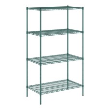 Стеллаж влагостойкий с эпоксидным, зеленым покрытием NSF® 4 полки Regency™ USA - 61х107х188см\ 24x42х74дюйма #RGNC2442EGKIT