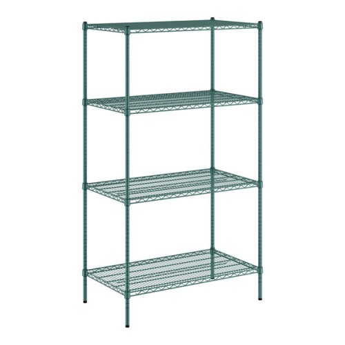 Стеллаж влагостойкий с эпоксидным, зеленым покрытием NSF® 4 полки Regency™ USA - 61х107х188см\ 24x42х74дюйма #RGNC2442EGKIT