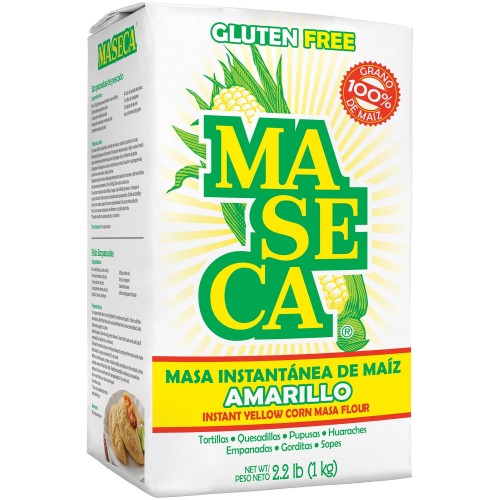 Maseca® Masa de Maiz Amarillo (Instant Yellow Corn Masa) Flour 2.2 lb\ 1kg \ Best By 
