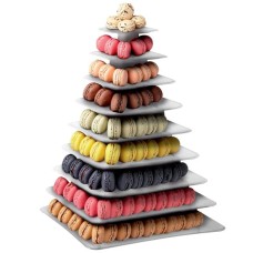 Дисплей - пирамида для десертов прозрачная, 9 полок Matfer Bourgeat® USA Clear Macaron Pyramid Display Stand #681590