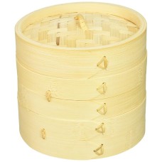 Стимер - пароварка бамбуковая, набор из 2-х стимеров и крышки Bamboo Steamer Set от Town® USA - 15,2см/6" #34206SET