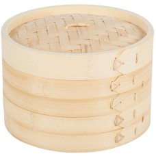 Стимер - пароварка бамбуковая, набор из 2-х стимеров и крышки Bamboo Steamer Set от Town® USA - 203мм./8" #34208SET