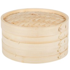 Стимер - пароварка бамбуковая, набор из 2-х стимеров и крышки Bamboo Steamer Set от Town® USA - 254мм./10" #34210SET