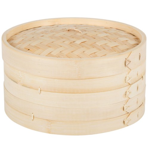 Стимер - пароварка бамбуковая, набор из 2-х стимеров и крышки Bamboo Steamer Set от Town® USA - 254мм./10" #34210SET