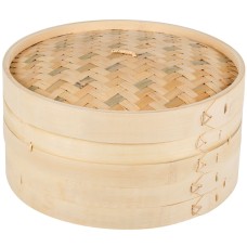 Стимер - пароварка бамбуковая, набор из 2-х стимеров и крышки Bamboo Steamer Set от Town® USA - 305мм./12" #34212SET