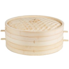 Стимер - пароварка бамбуковая, набор из 2-х стимеров с ручками и крышки Bamboo Steamer Set от Town® USA - 508мм./20" #34220SET