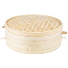 Стимер - пароварка бамбуковая, набор из 2-х стимеров с ручками и крышки Bamboo Steamer Set от Town® USA - 559мм./22" #34222SET