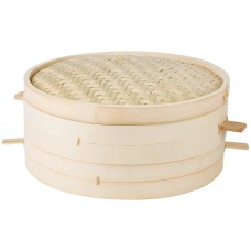 Стимер - пароварка бамбуковая, набор из 2-х стимеров с ручками и крышки Bamboo Steamer Set от Town® USA - 457мм./18" #34218SET