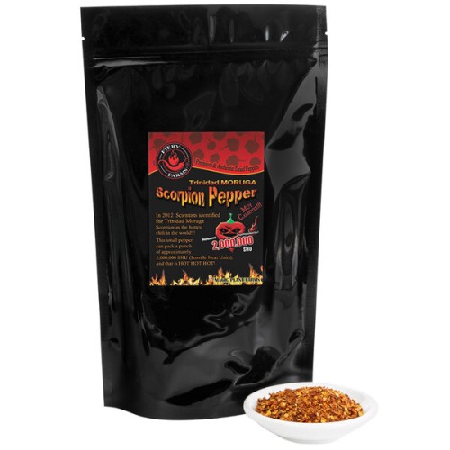 Тринидад Моруга Скорпион - дробленый хлопьями перец Trinidad Moruga Scorpion от Fiery Farms® USA 1,2 - 2,0 млн. SHU - 1кг./2.2 lb. #409496