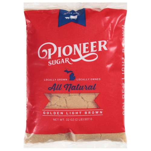Сахар тростниковый, светло-коричневый с мелассой Golden Light Brown Sugar от Pioneer® Sugar USA - 907гр./ 2 lb.#PS00222